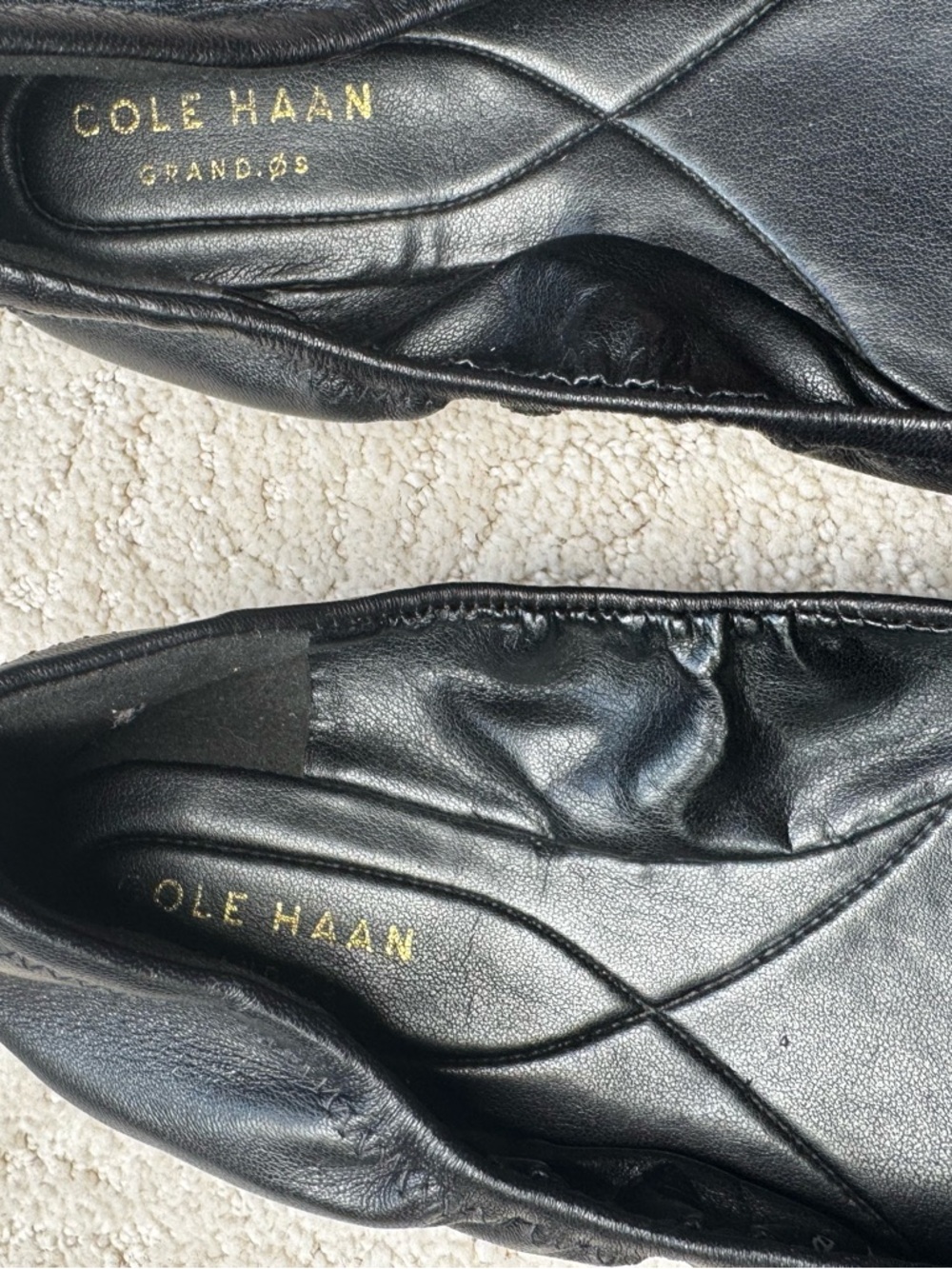 Cole Haan Black Leather Ballet Flats - 5.5 - Picture 4 of 7